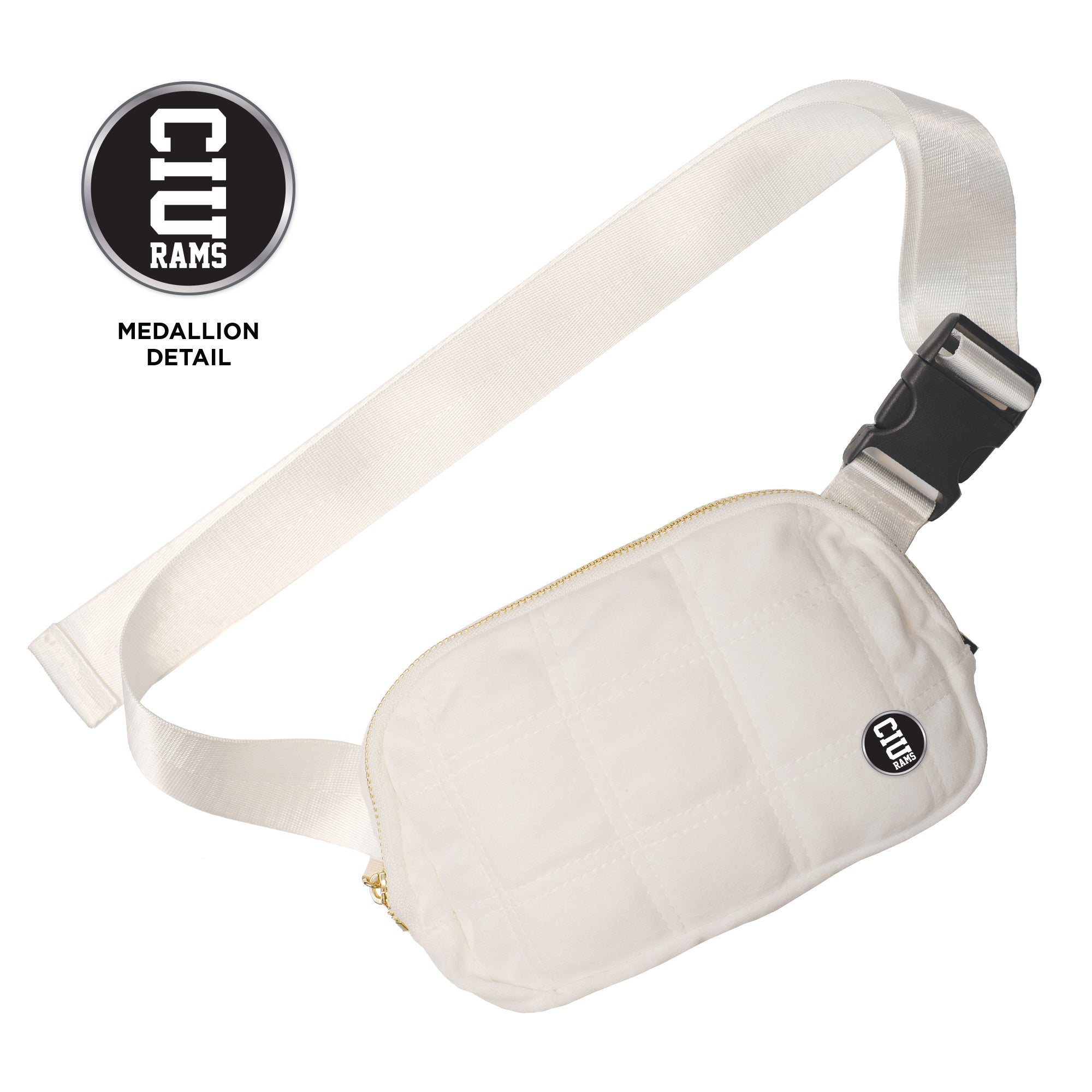 Quilted Belt Bag | White