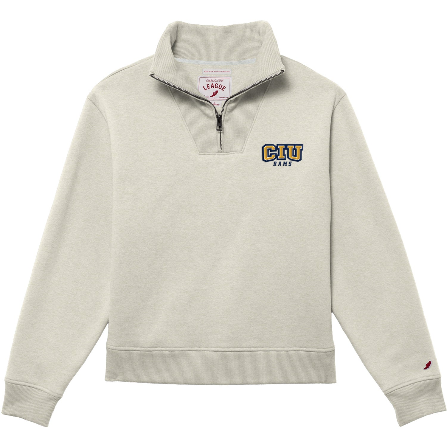 Ladies 1991 Brushes 1/4 Zip | Oatmeal