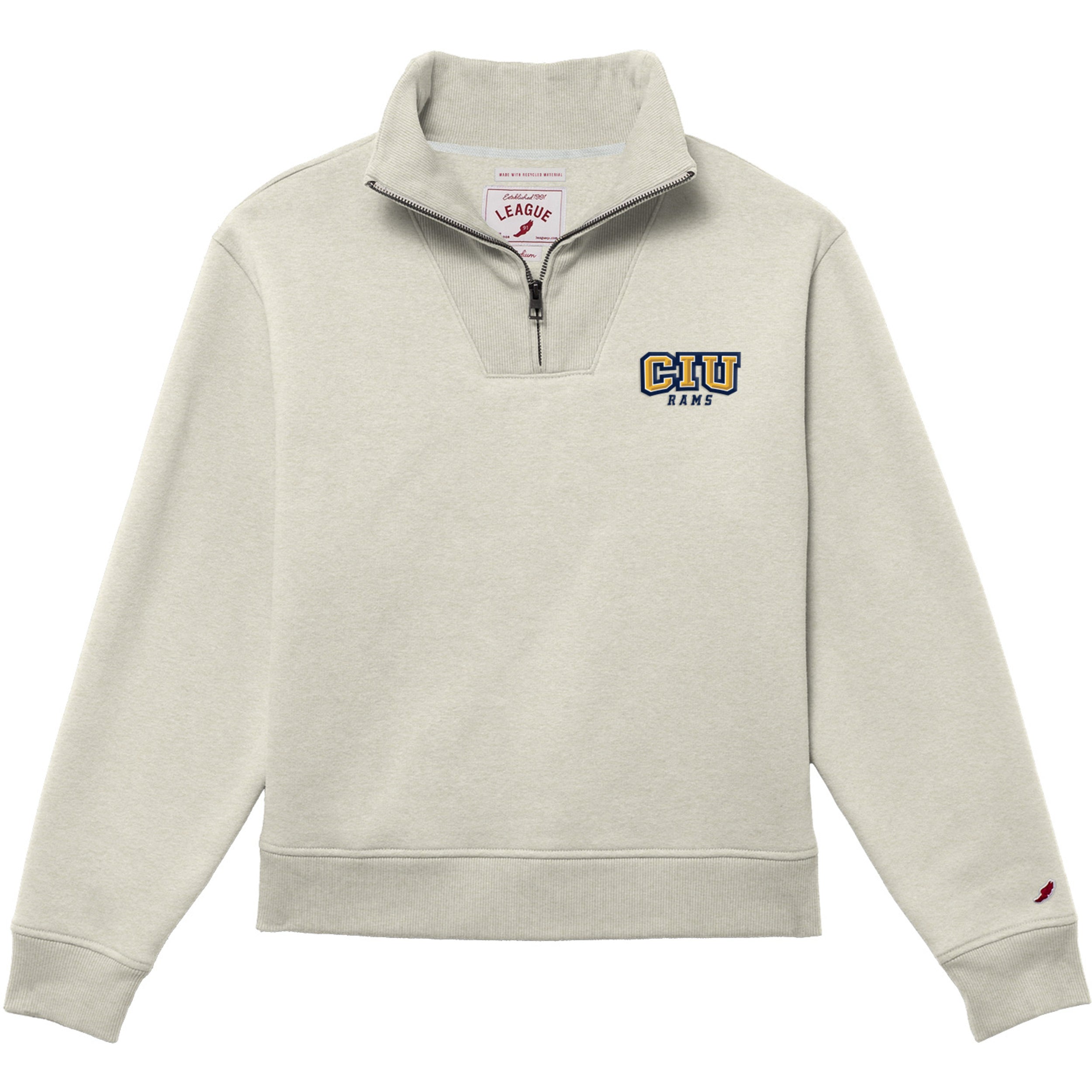 Ladies 1991 Brushes 1/4 Zip | Oatmeal