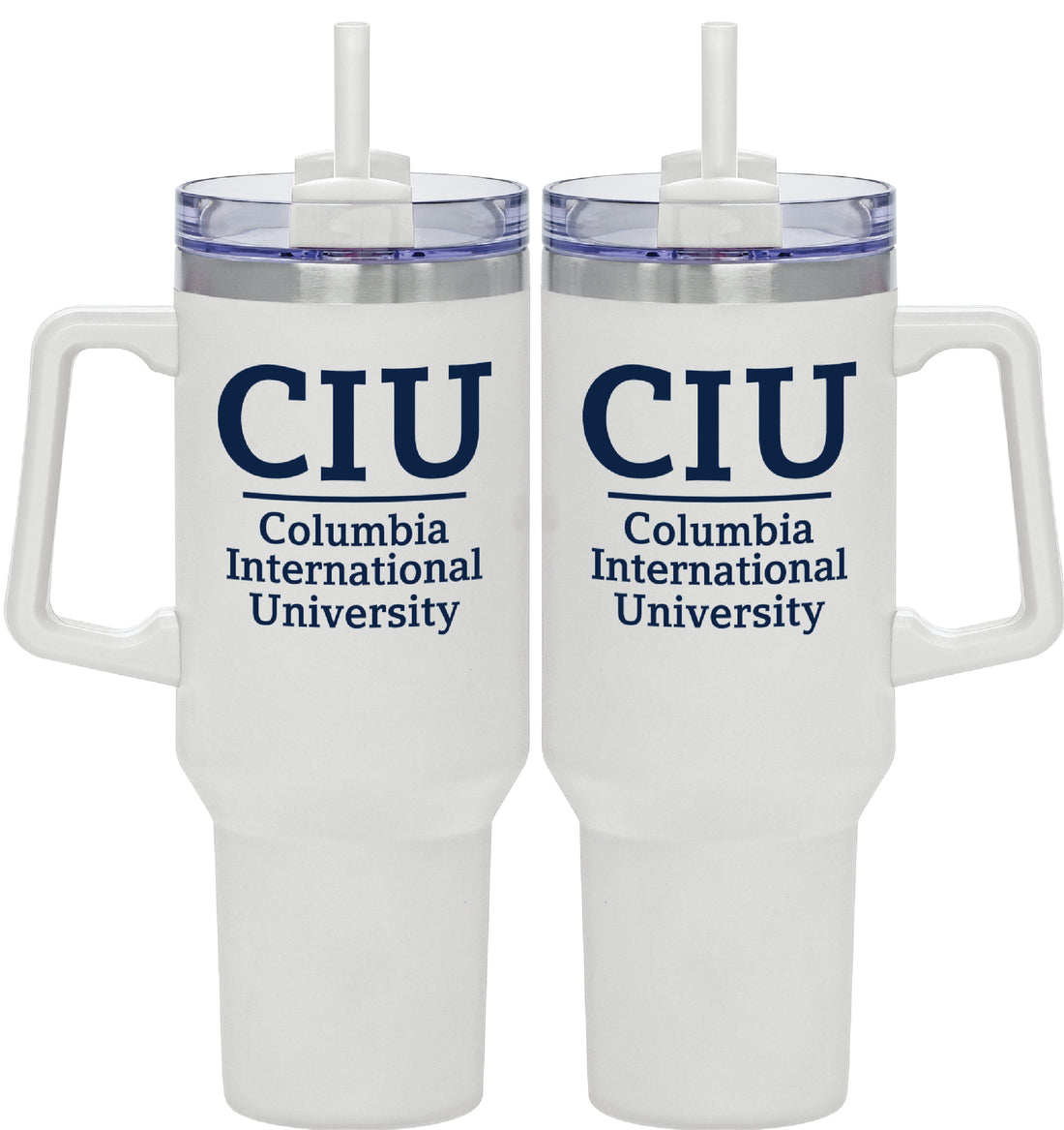 40 Oz. Powder Coated Stainless Steel Travel Mug | White