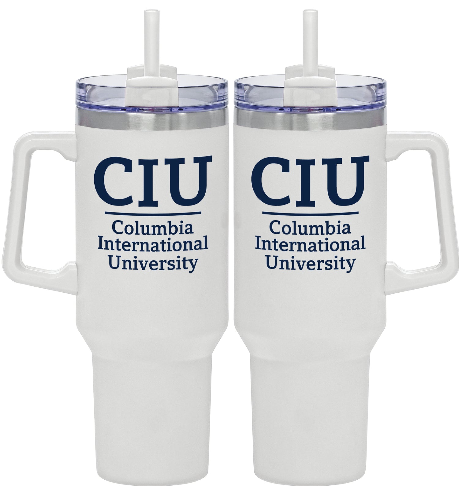 40 Oz. Powder Coated Stainless Steel Travel Mug | White