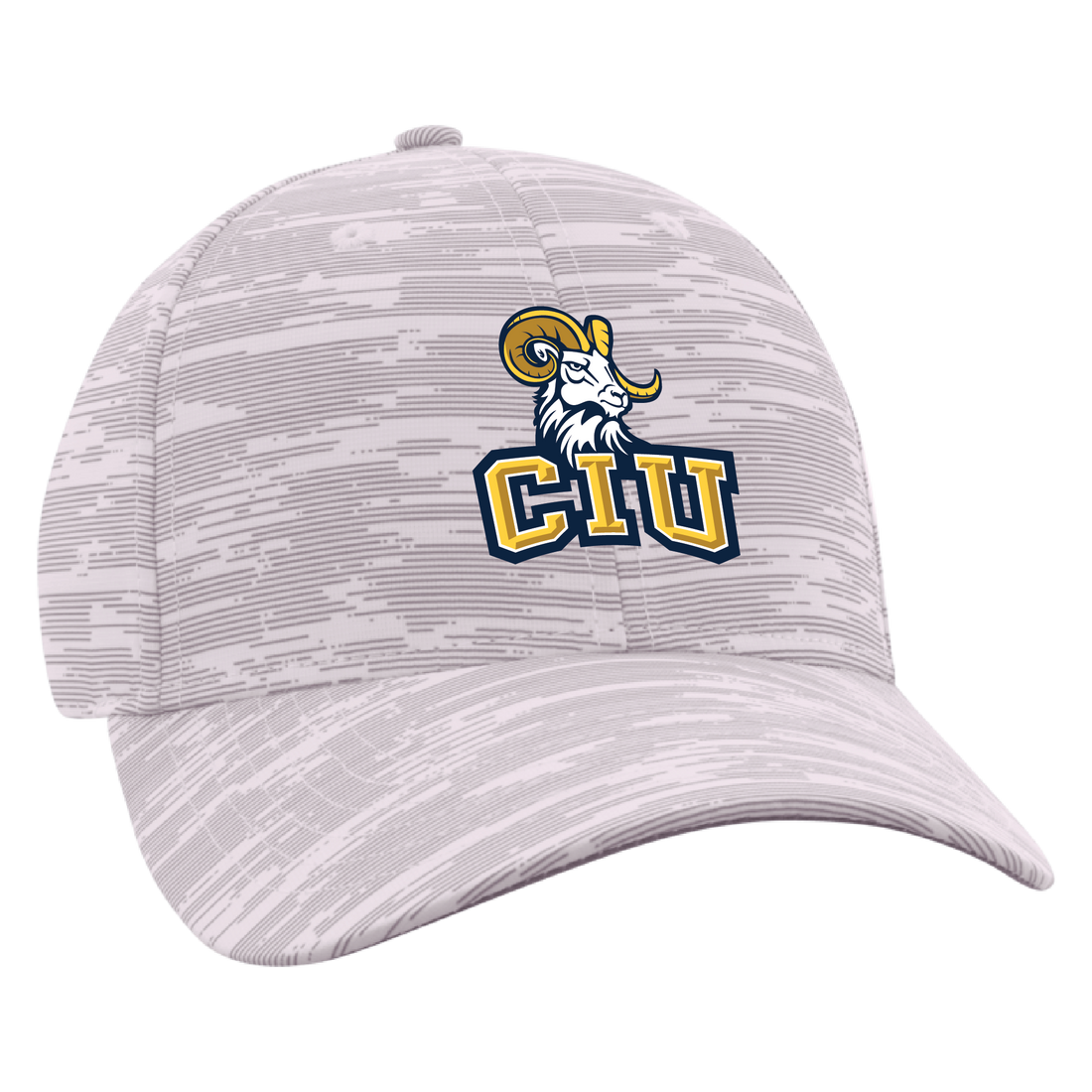 Ahead Streaker Mid-Fit Printed Performance Cap | White/Light Grey