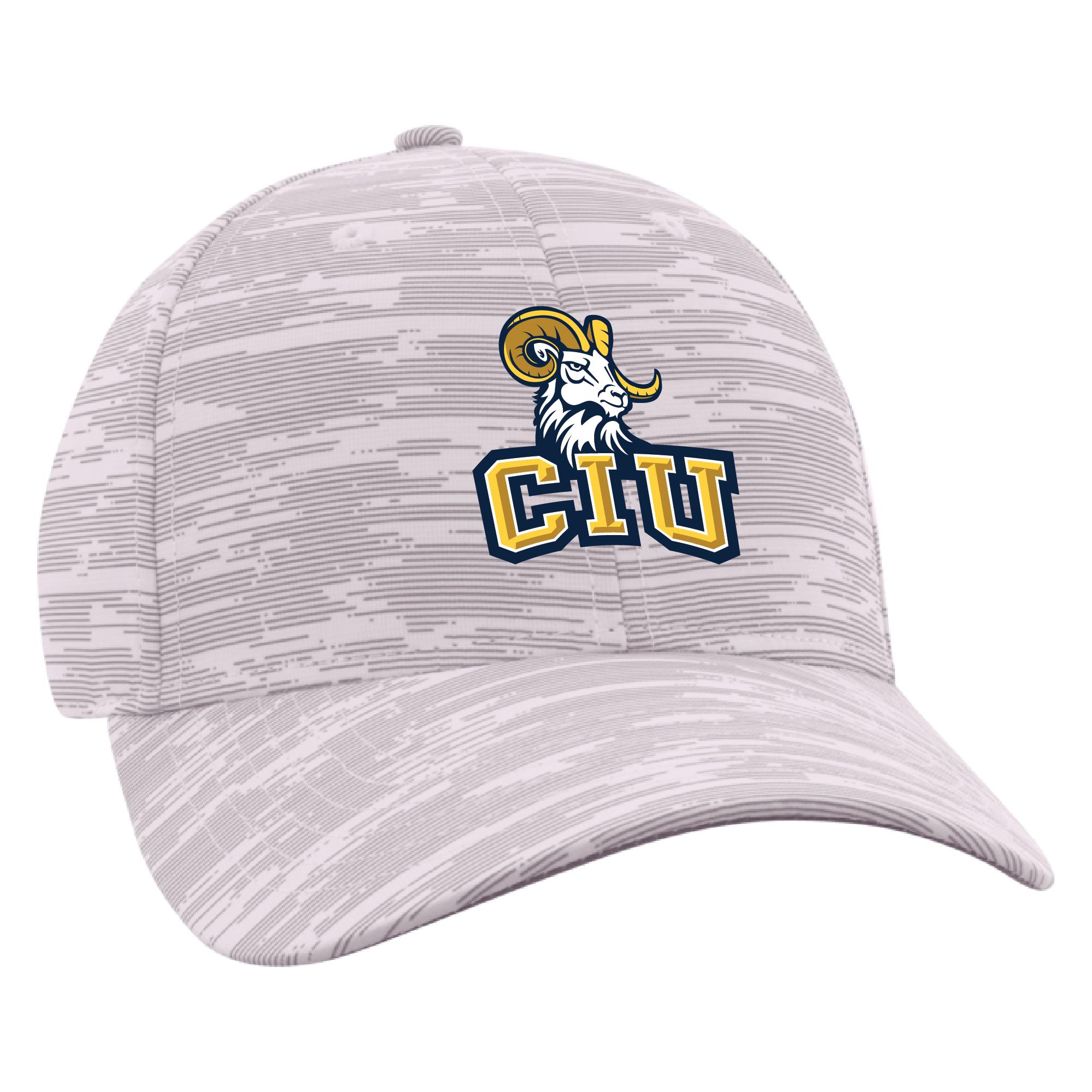 Ahead Streaker Mid-Fit Printed Performance Cap | White/Light Grey