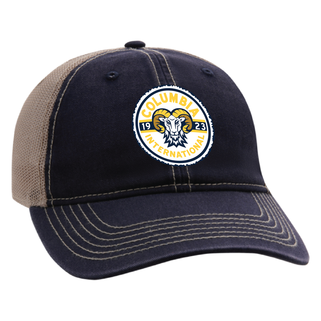 The Wharf Classic Unstructured Tea Stain Snap Back Cap | Navy