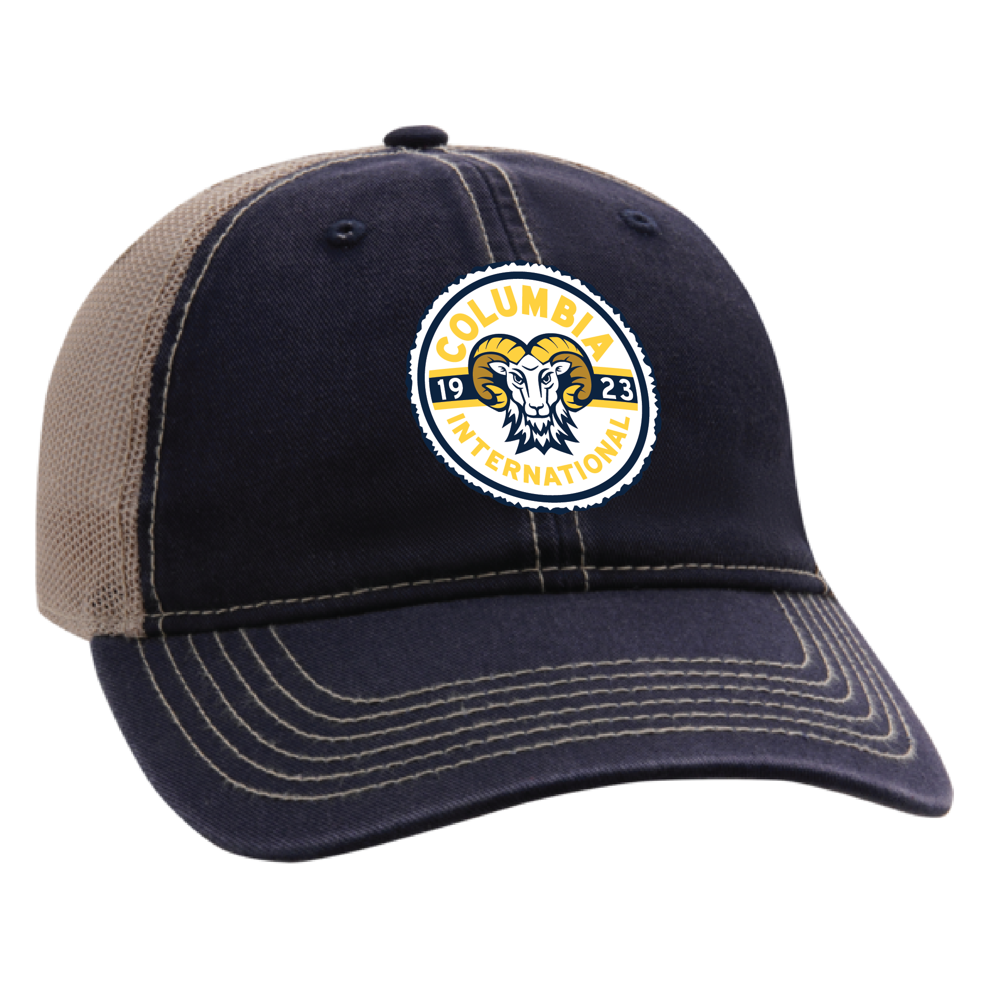 The Wharf Classic Unstructured Tea Stain Snap Back Cap | Navy