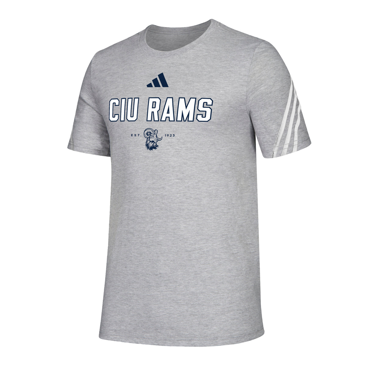 Fashion 3-Stripe Tee | Heather Gray