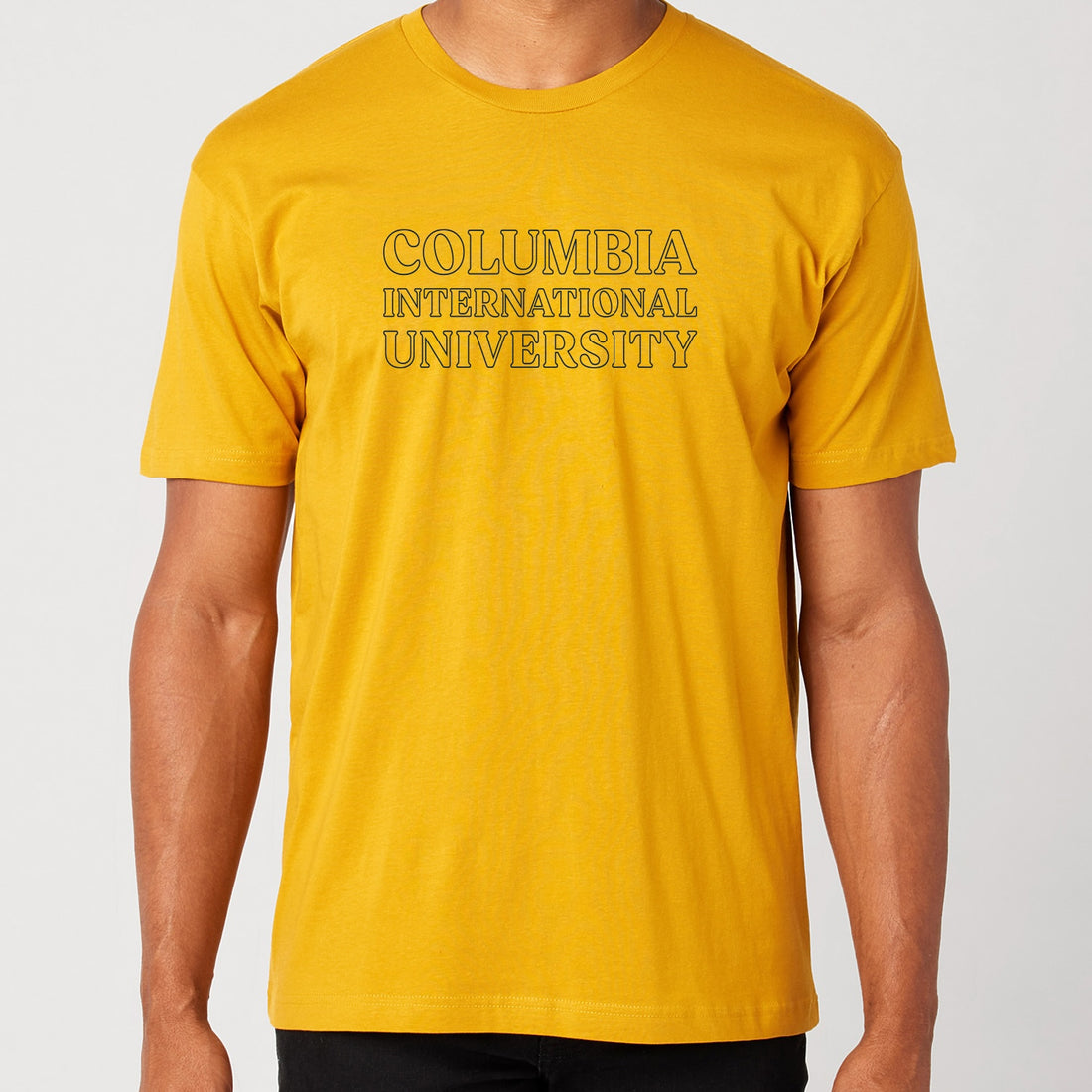 Hollow Letter Tee | Old Gold