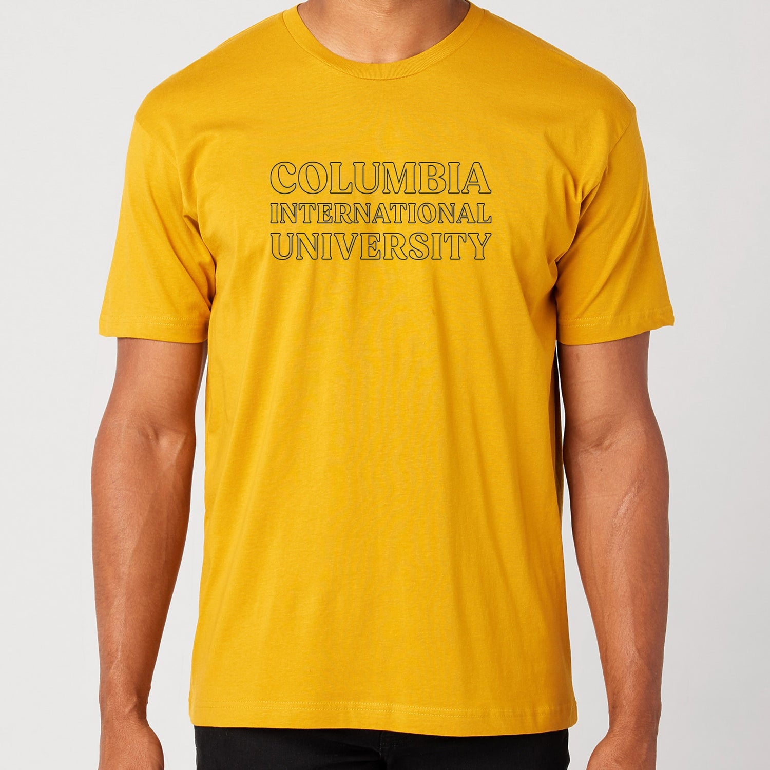 Hollow Letter Tee | Old Gold