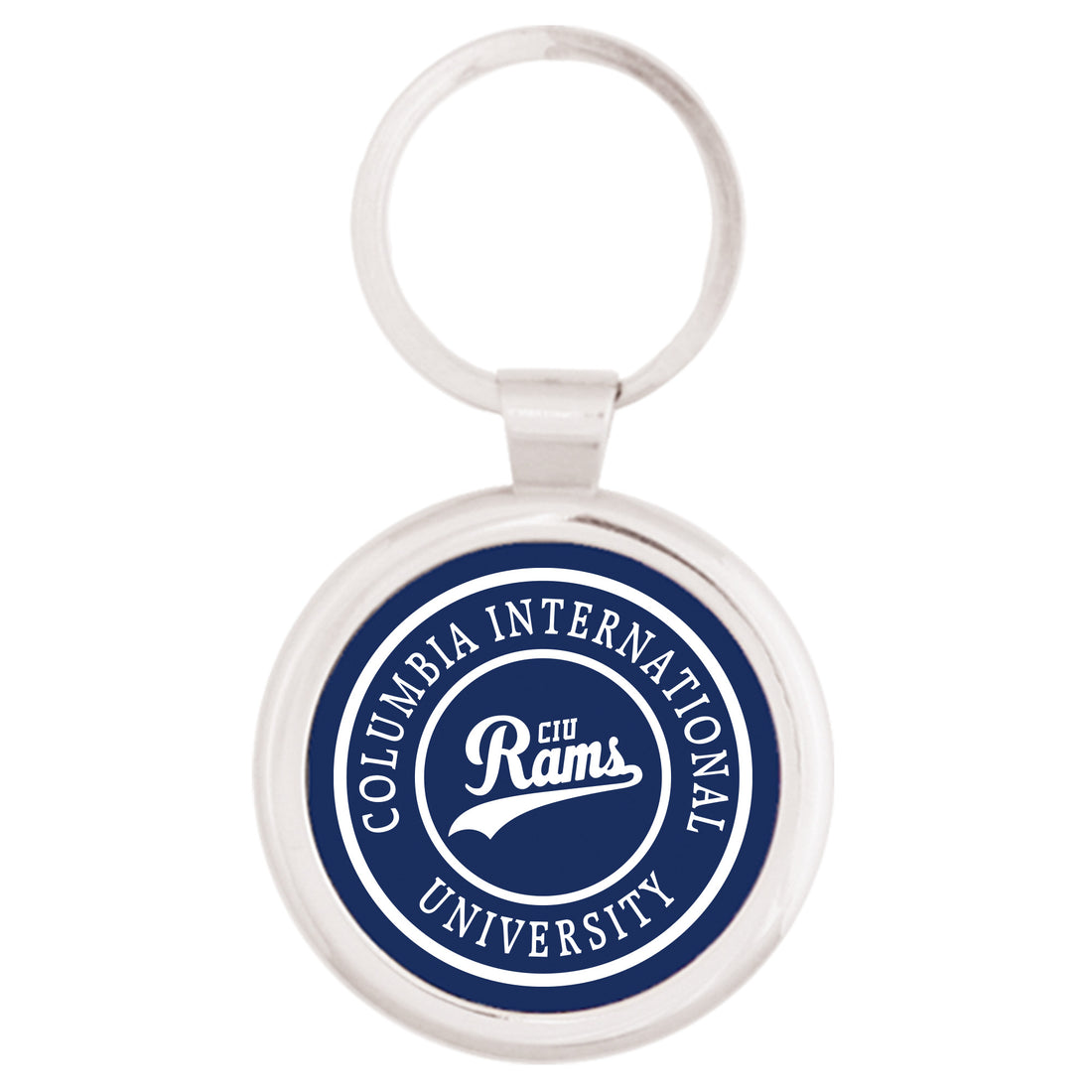 Silver Maverick Round Key Tag | Navy