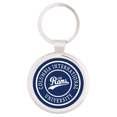Silver Maverick Round Key Tag | Navy