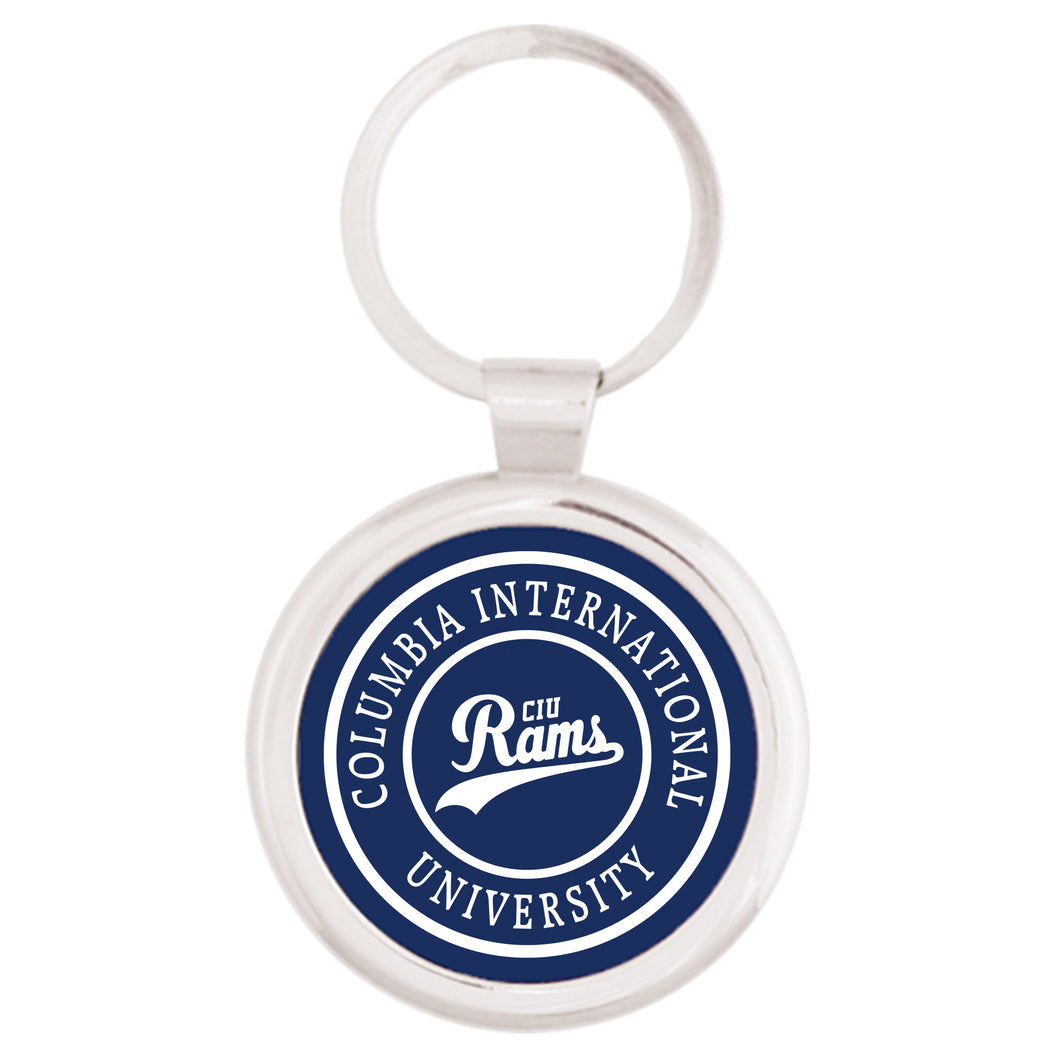 Silver Maverick Round Key Tag | Navy