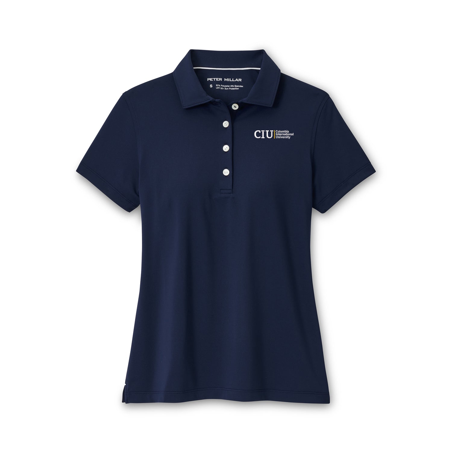 Ladies Short Sleeve Button Polo | Navy