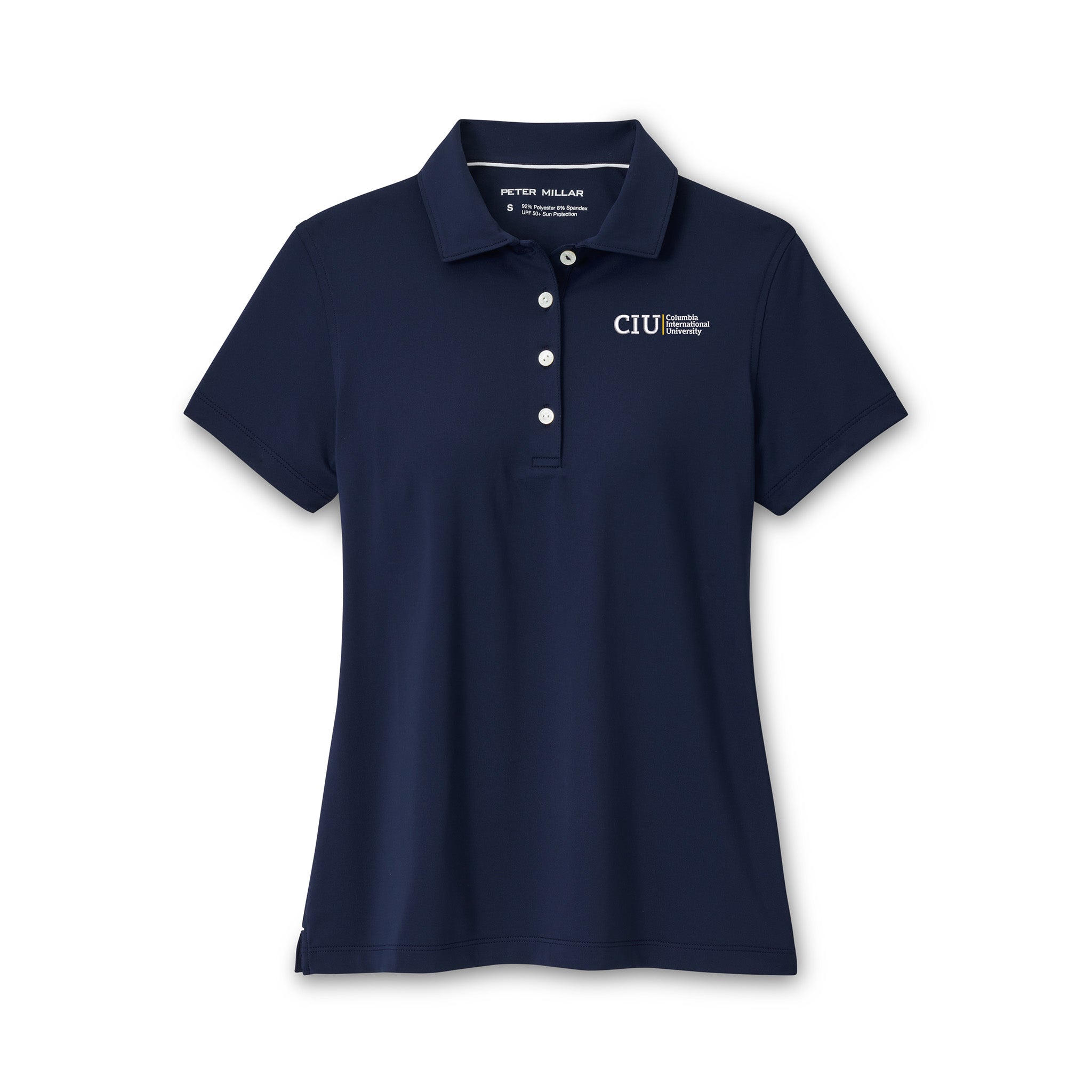 Ladies Short Sleeve Button Polo | Navy