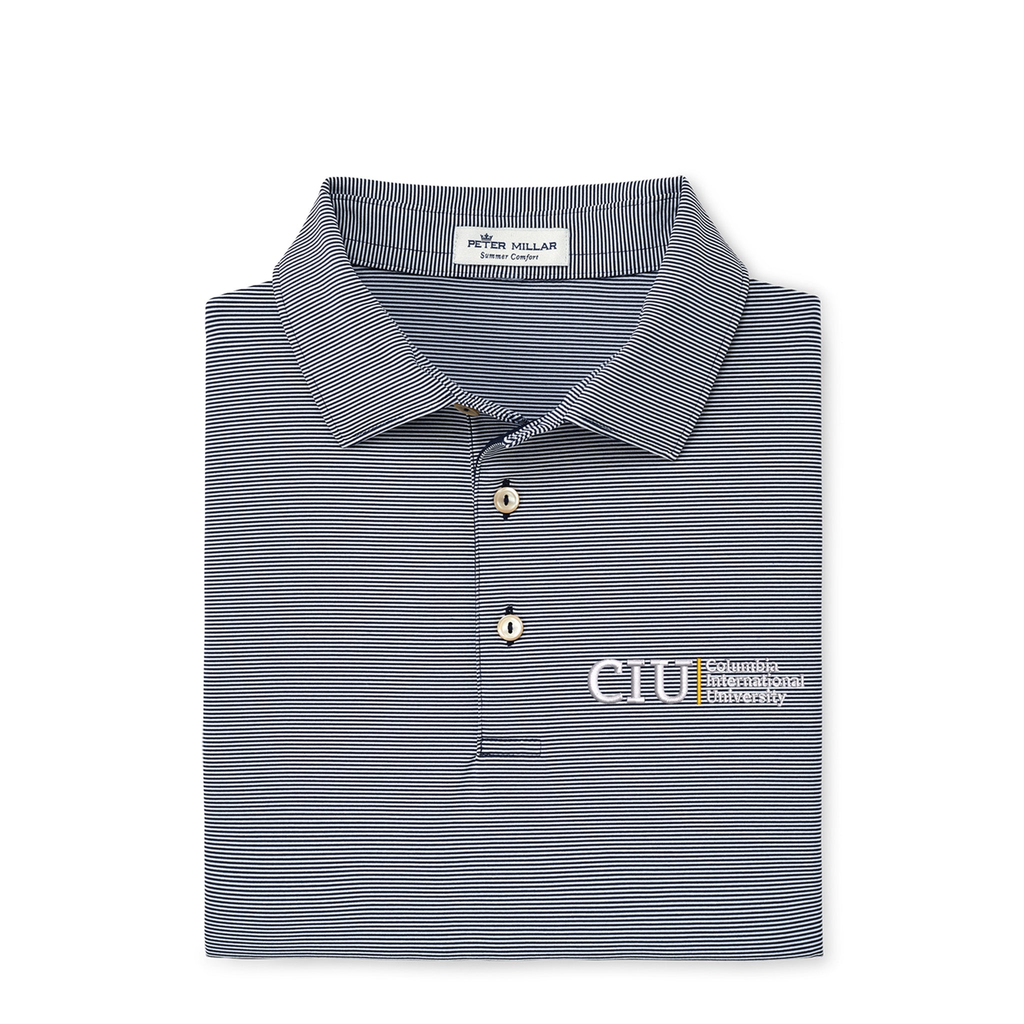 Jubilee Stripe Stretch Jersey Polo | Navy