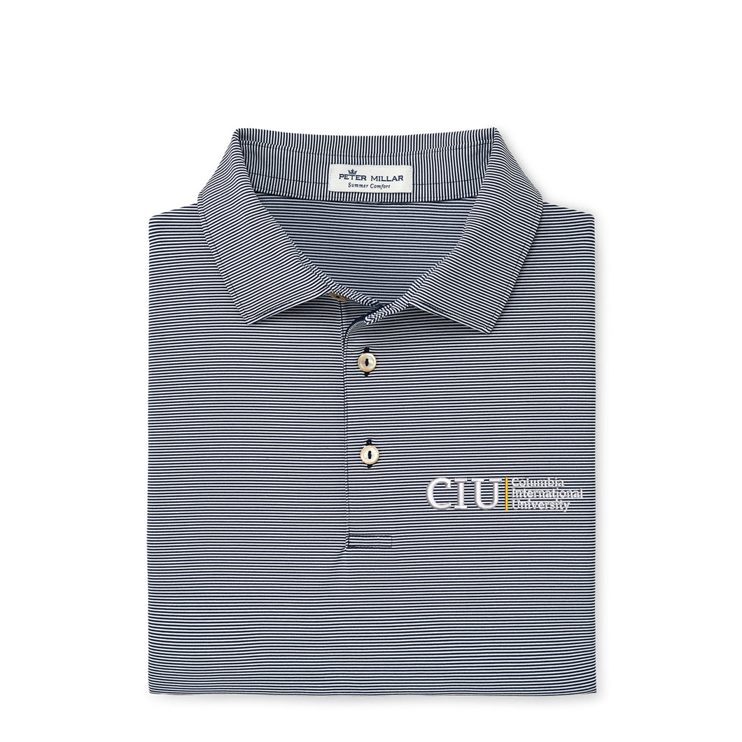 Jubilee Stripe Stretch Jersey Polo | Navy