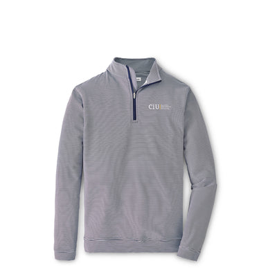 Perth Sugar Stripe Performance 1/4 Zip | Sport Navy