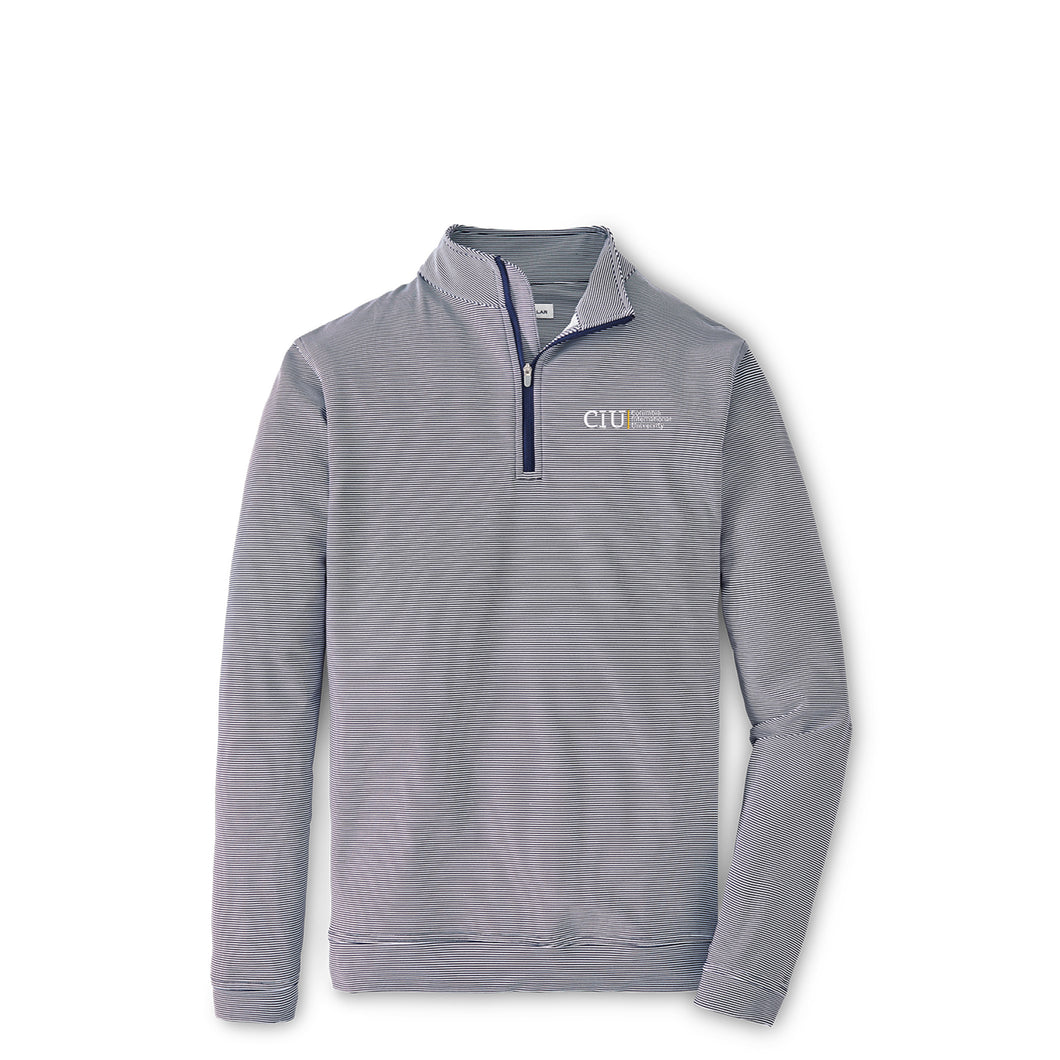 Perth Sugar Stripe Performance 1/4 Zip | Sport Navy