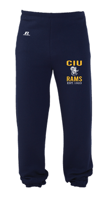 Closed Bottom Sweatpants, Navy, CIU over ram logo Rams over EST 1923