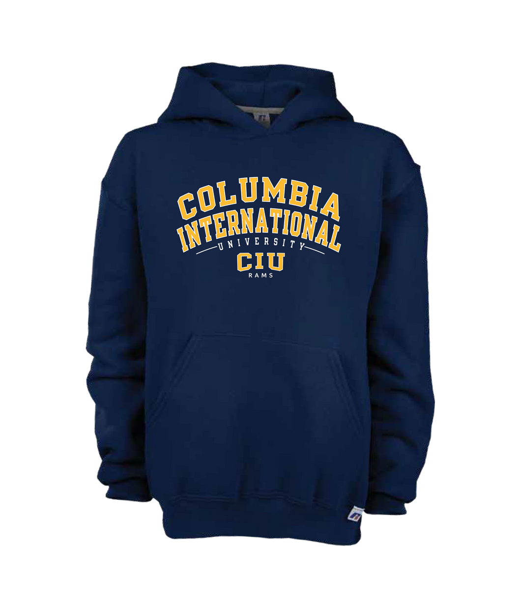 Youth Hood, Navy, Columbia over International over University over CIU logo