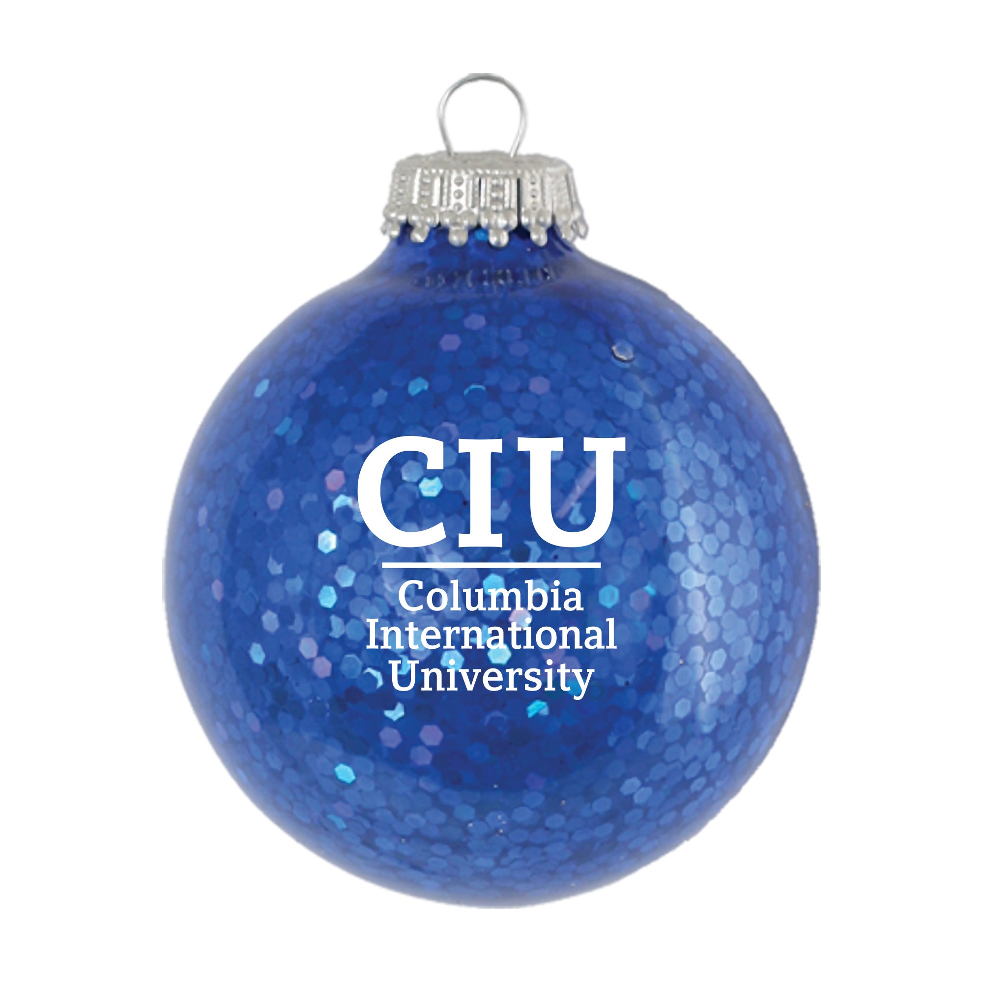 Sparkle Glass Ball Ornament | Blue Spangle