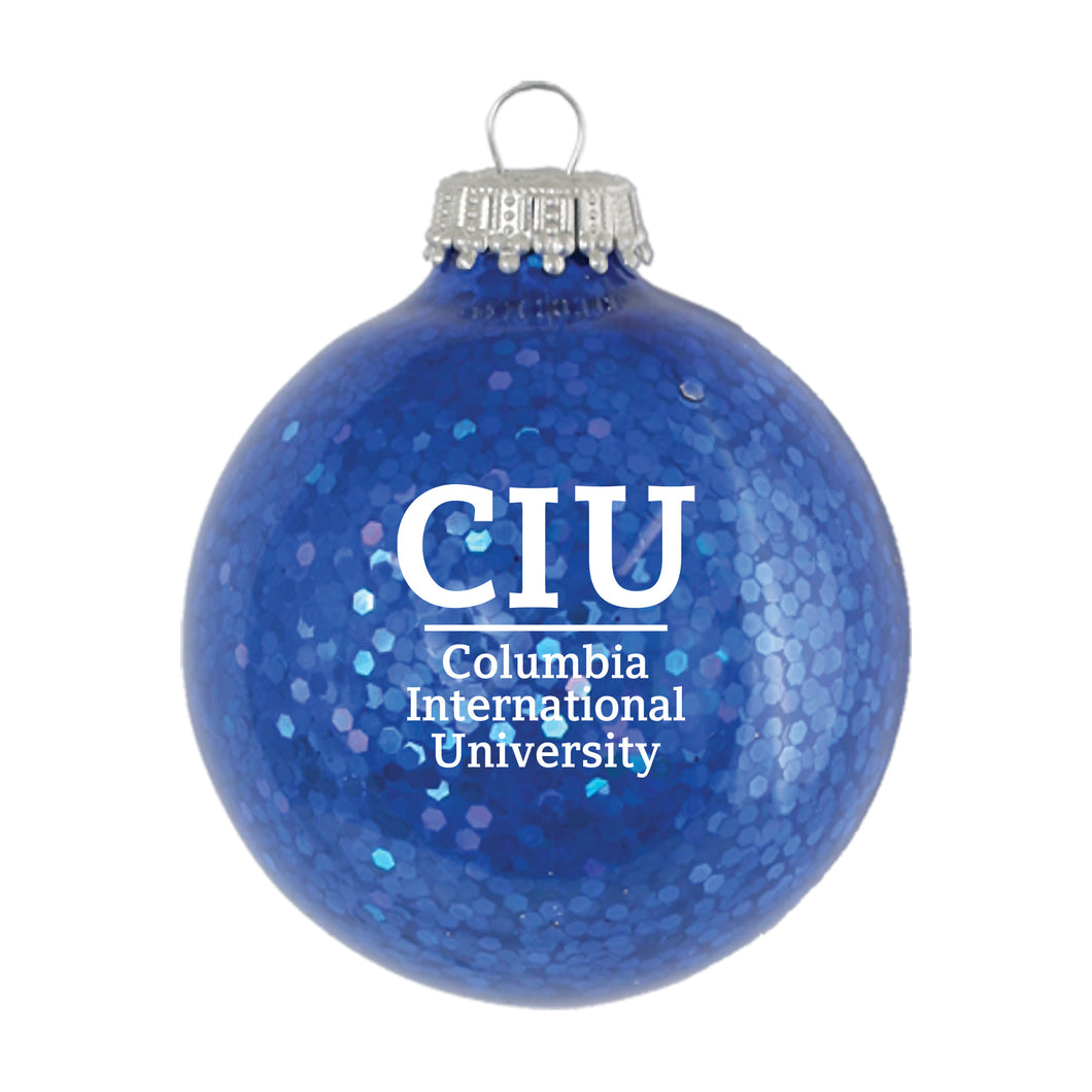 Sparkle Glass Ball Ornament | Blue Spangle