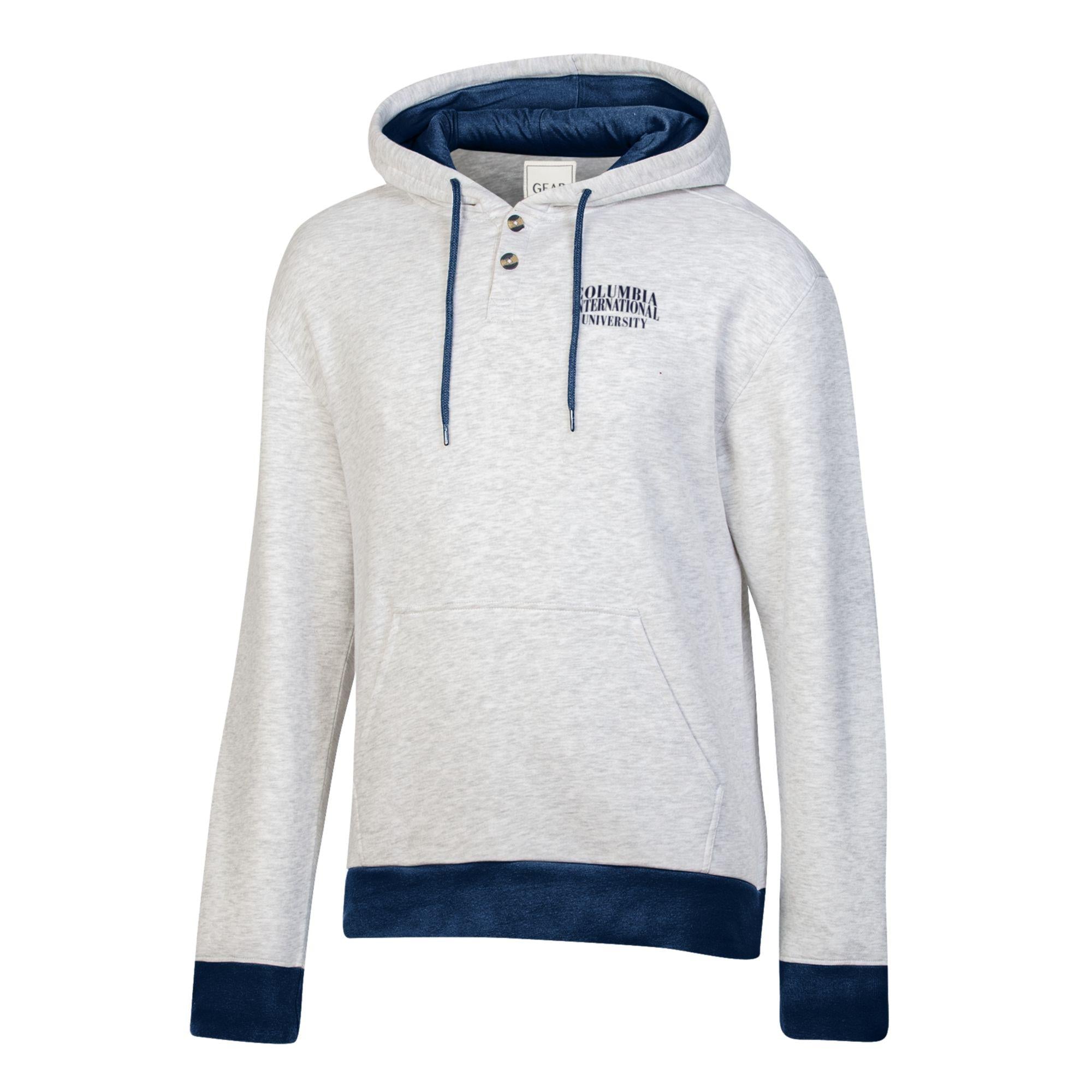 Big Cotton Retro Pullover Hoodie | Light Htr/Navy