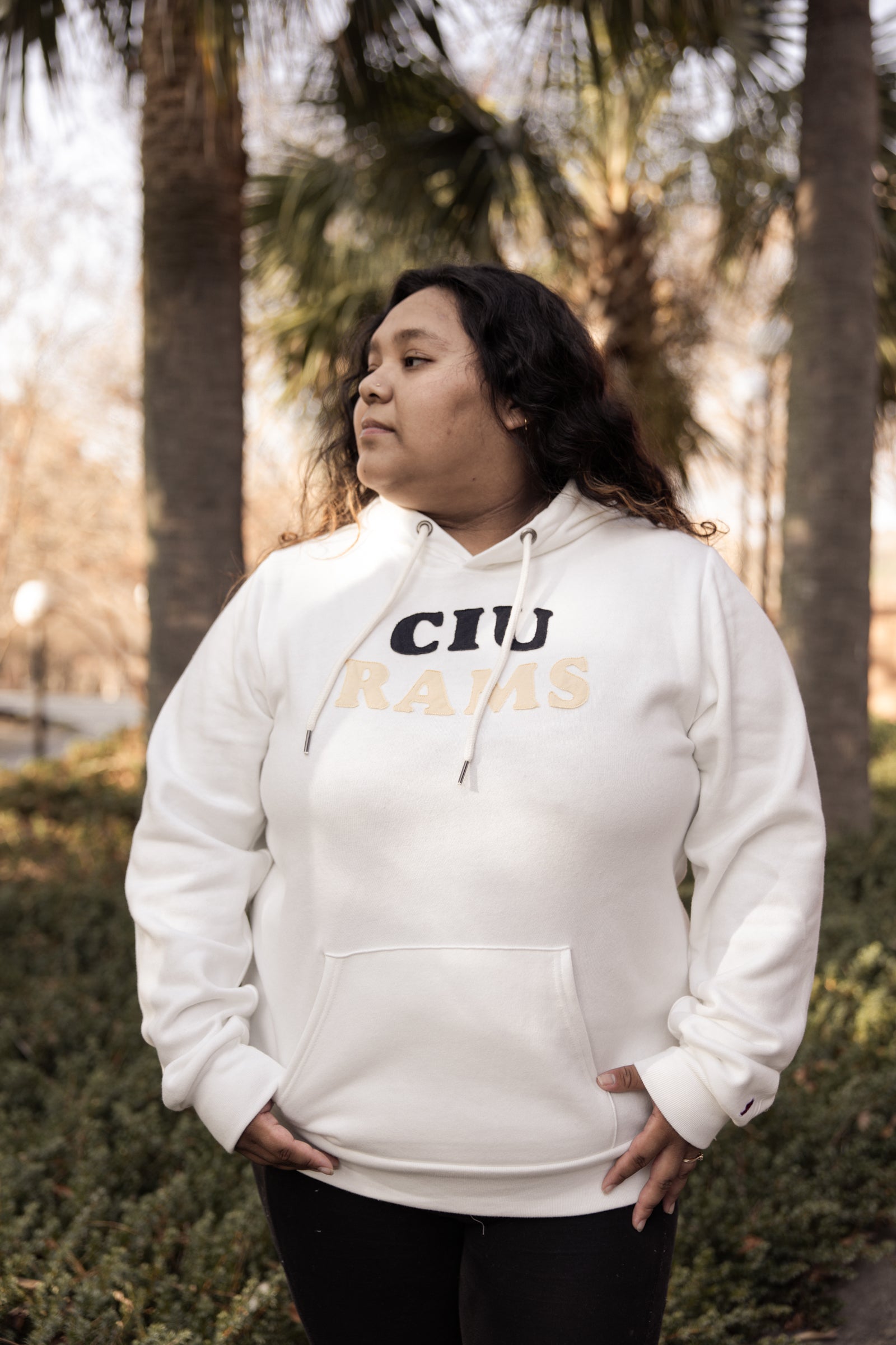 Victory Springs Ladies Hood | Heather Varsity White