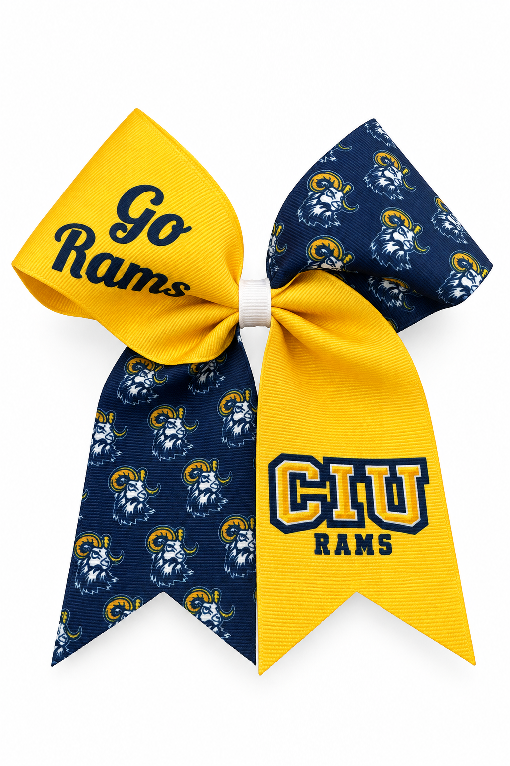 Cheer Ribbon Barrette | Navy/Gold
