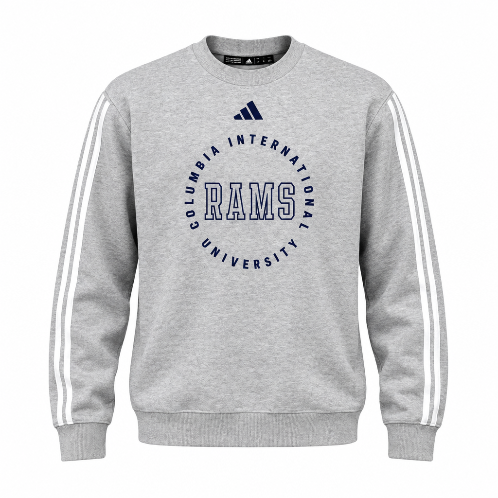 Fashion 3-Stripe Crew | Heather Gray
