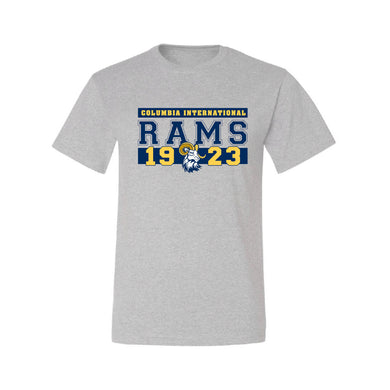 Blended Tee with CIU Rams, Ash