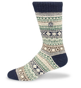 Sky Footwear Acadia Vintage Winter Wool Socks, Dark Blue